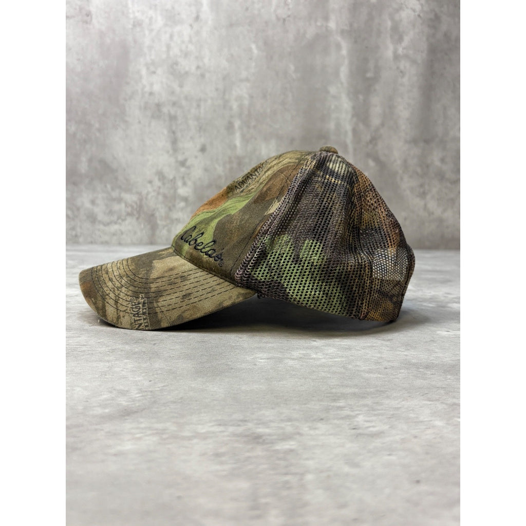 Vintage Cabelas Embroidered Advantage Timber Camo Hunting Snapback Hat OSFA