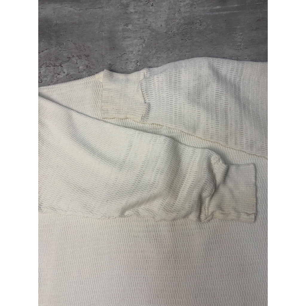 Vintage 1970s Hanes Waffle Print Thermal Long Sleeve T-Shirt Size XL