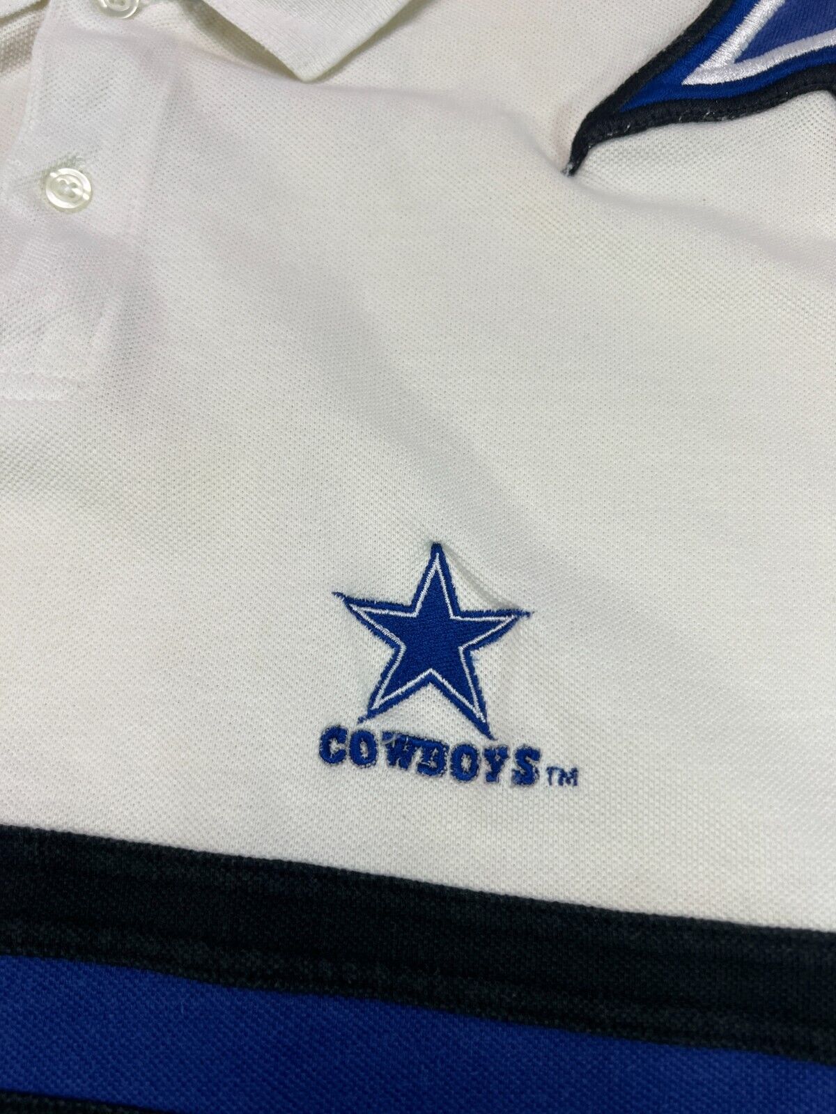 Vintage 90s Dallas Cowboys NFL Embroidered Patch Button Up Shirt Size Medium