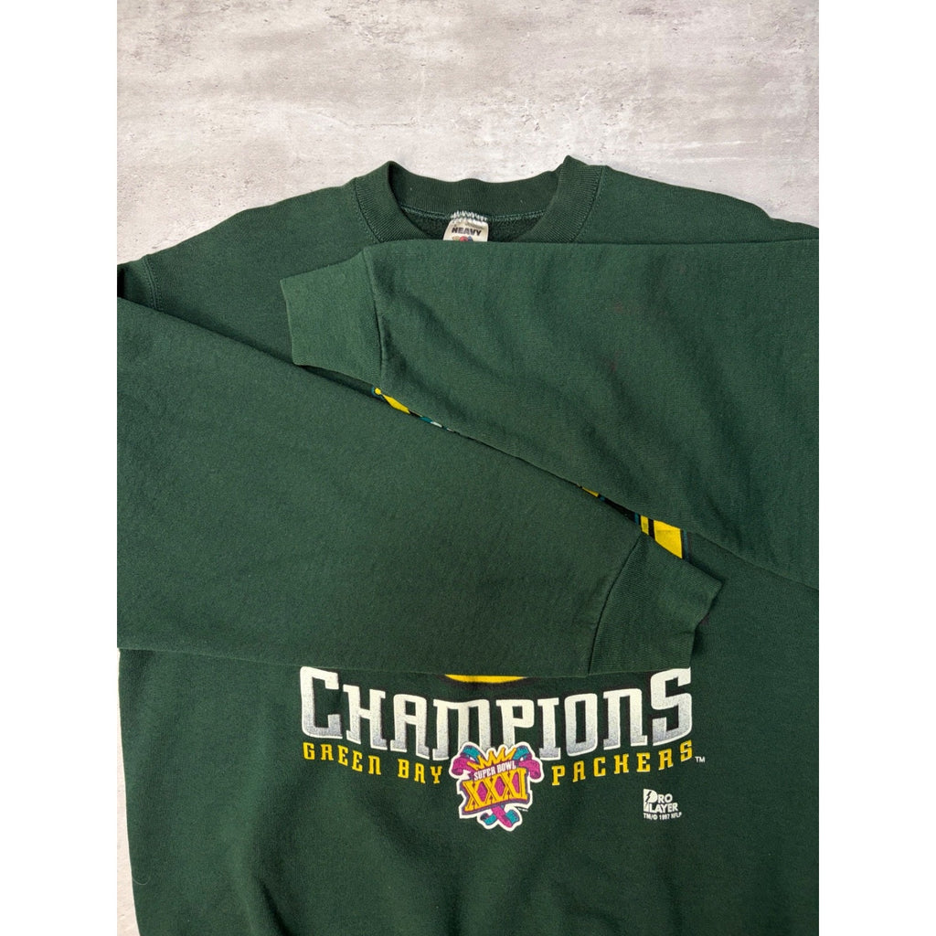 Vintage 1997 Green Bay Packers NFL Super Bowl XXXI Champs Sweatshirt Size Large