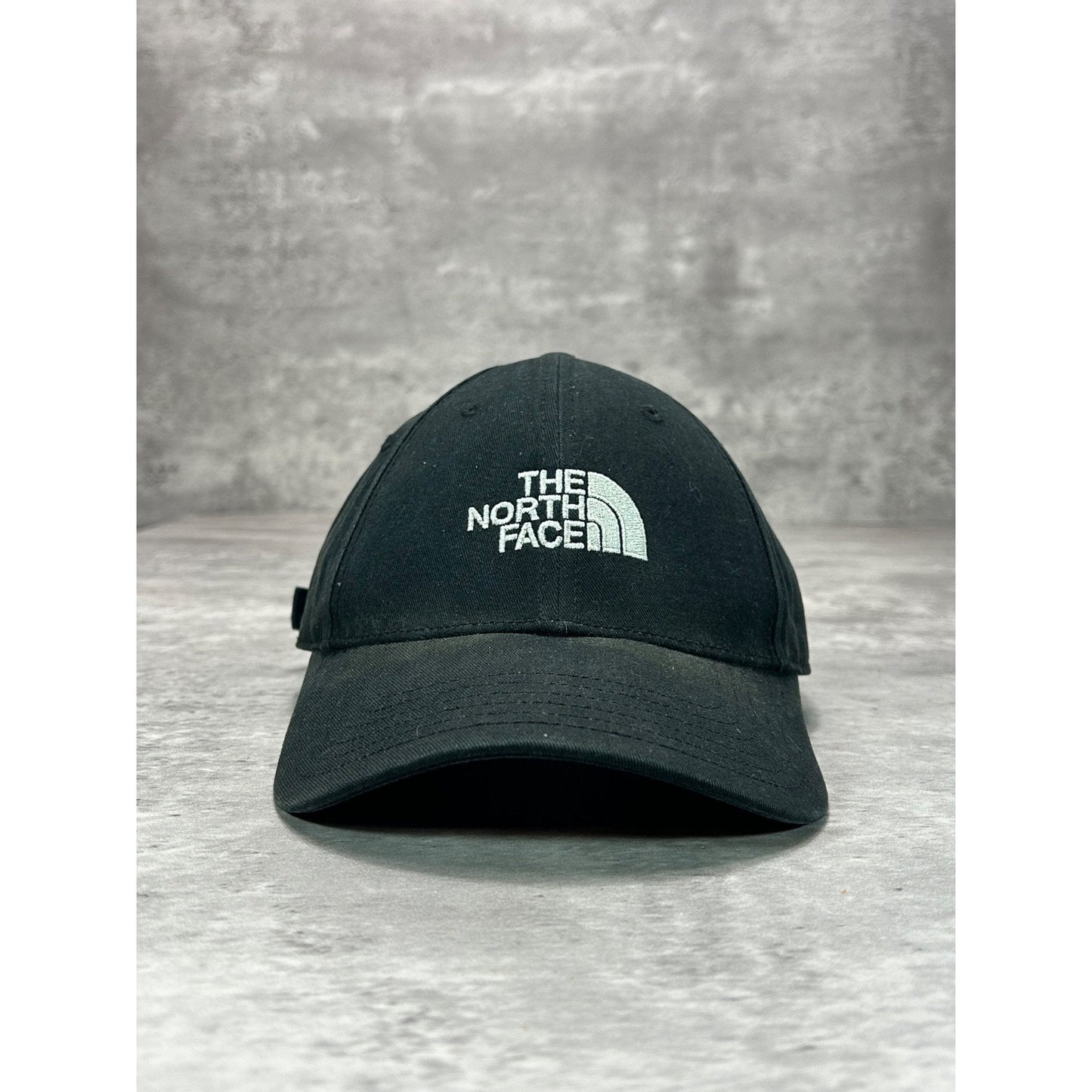 Vintage The North Face TNF Embroidered Spellout Logo Strapback Hat OSFA Black