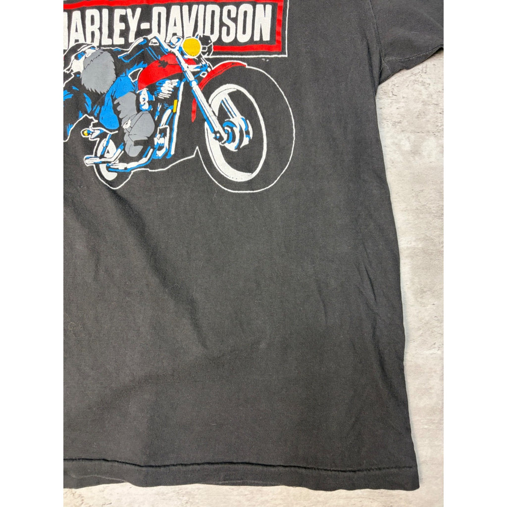 Vintage 90s Harley Davidson Classic Logo Graphic Black T-Shirt Size XL