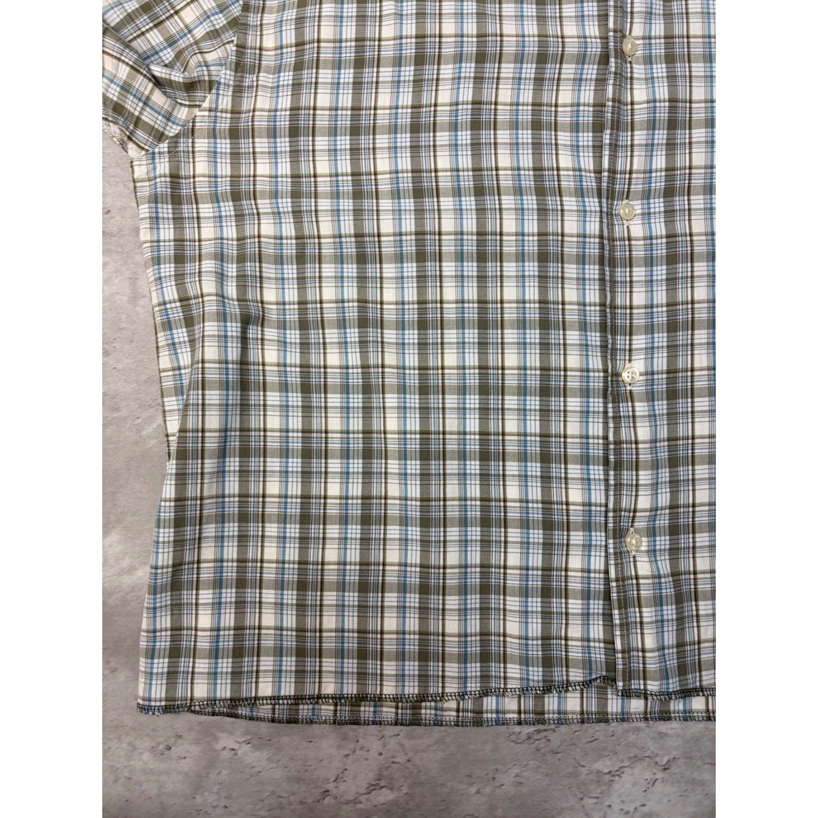Vintage Nautica Single Pocket Plaid Cropped Button Up Shirt Size XL