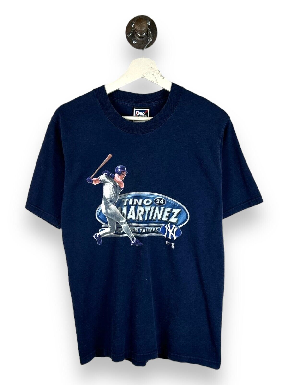 Vtg 90s Tino Martinez #24 New York Yankees MLB Player Graphic T-Shirt Size Small