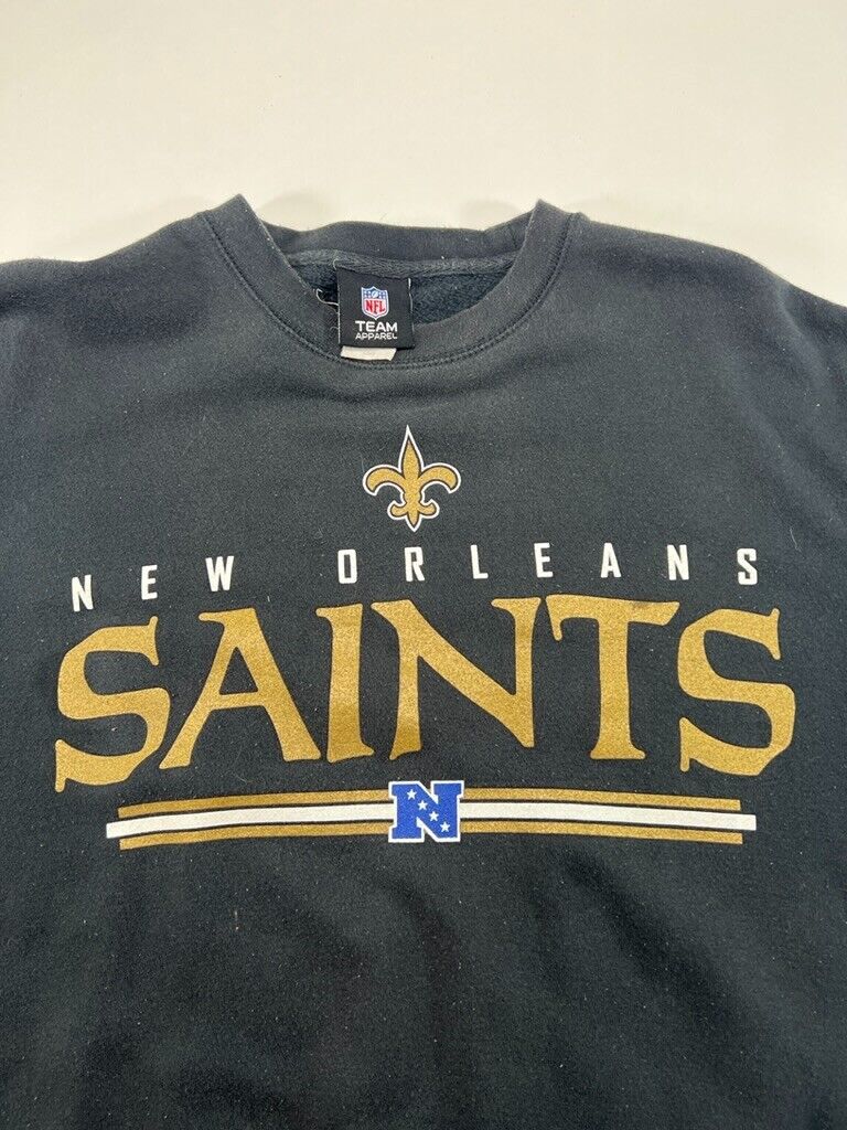 Vintage New Orleans Saints NFL Graphic Logo Spellout Sweatshirt Size Large