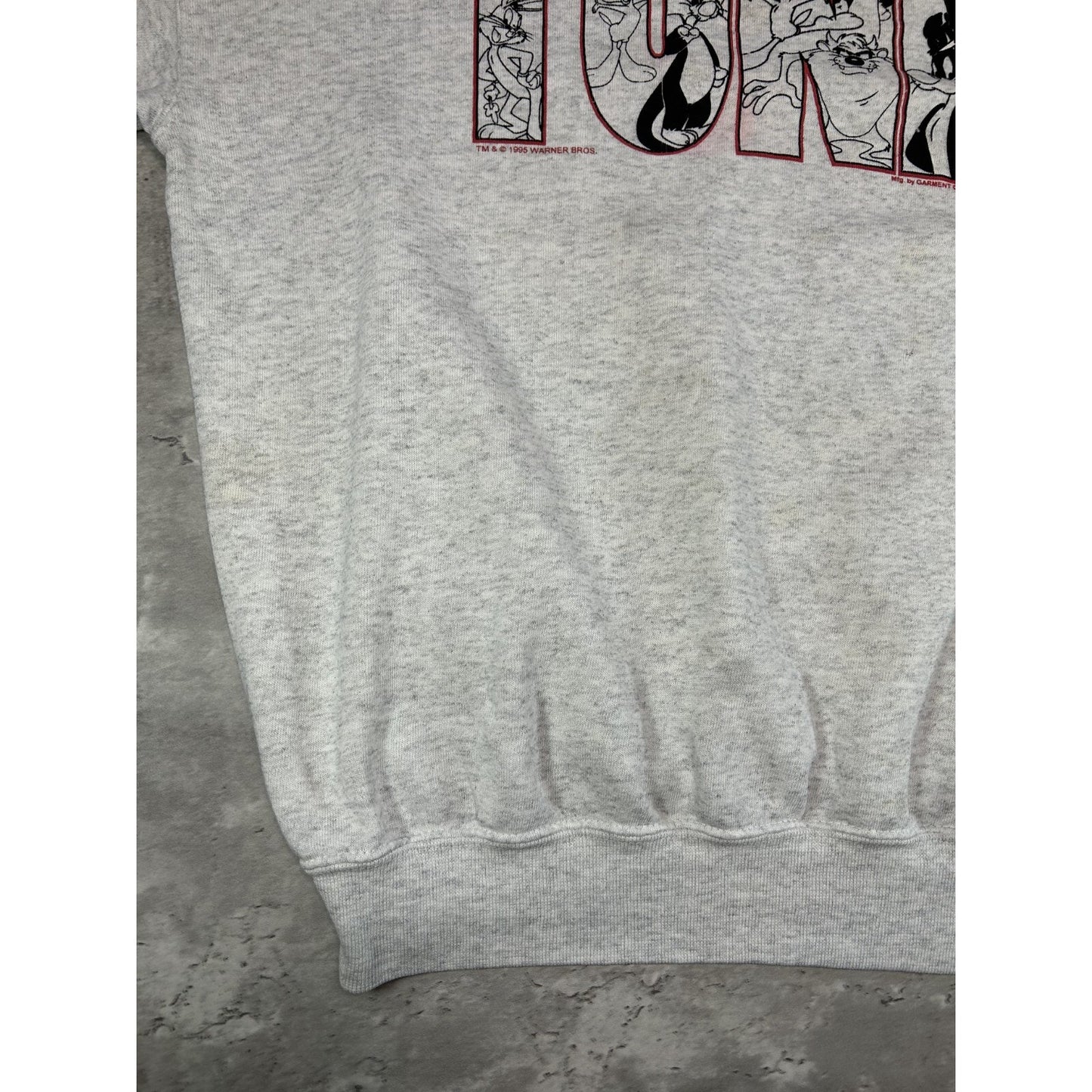 Vintage 1995 Looney Tunes Cartoon Promo Spellout Graphic Sweatshirt Size XL