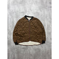 Vintage 1950s Brown Quilted Thermal Lined Full Zip Jacket Size Small