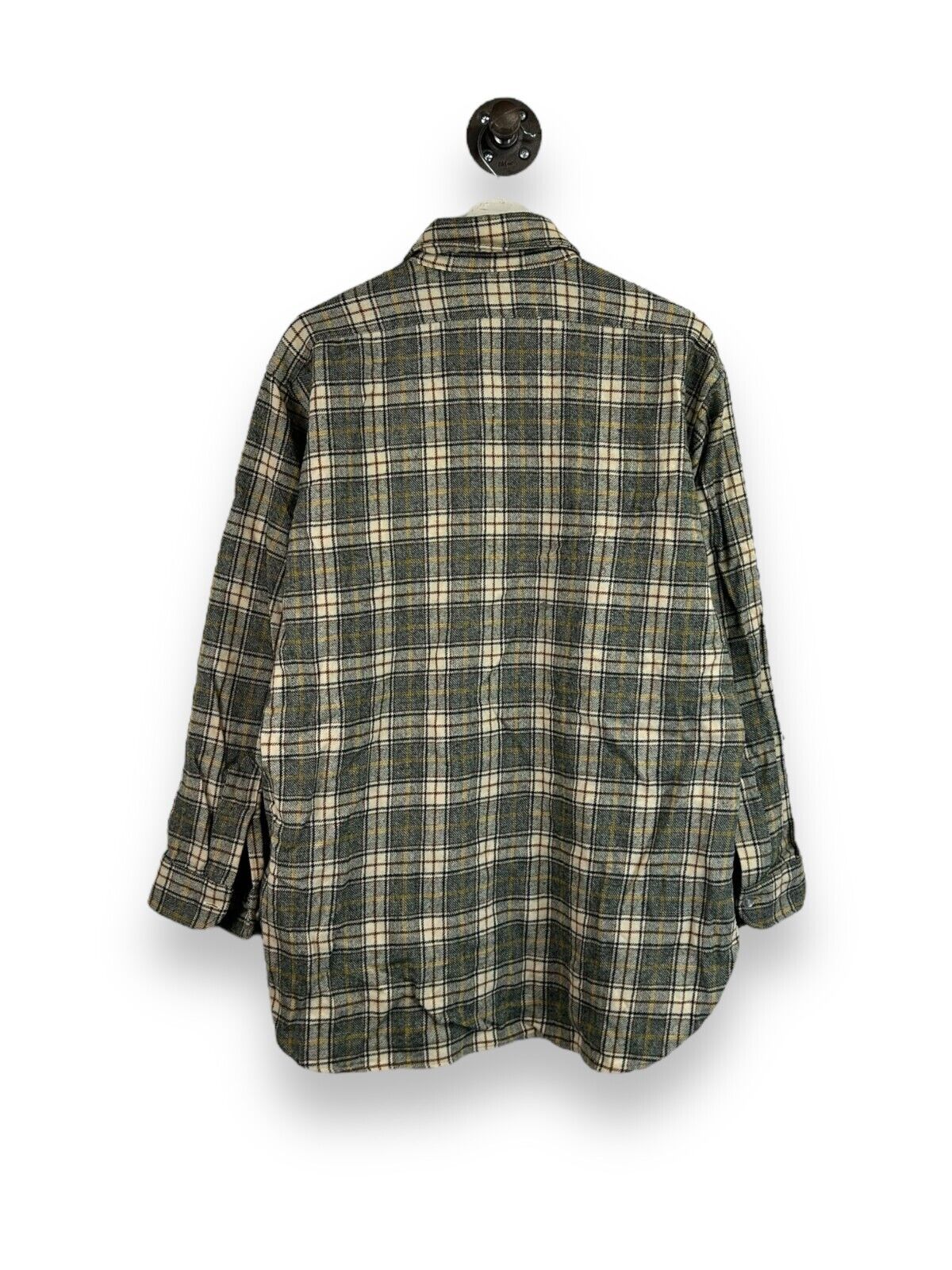 VTG 80s/90s Pendleton Wool Plaid Double Pocket Long Sleeve Button Up Shirt Sz XL