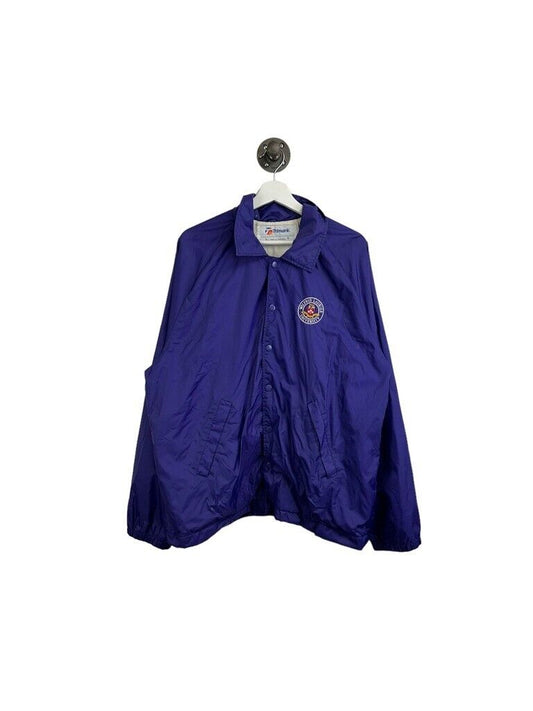 Vintage 90s Wilfred Laurier University Nylon Coaches Jacket Size Large Purple