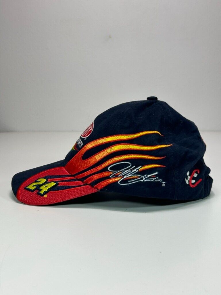 Vintage Jeff Gordon #24 Nascar Dupont Racing Flames Strapback Hat OSFA