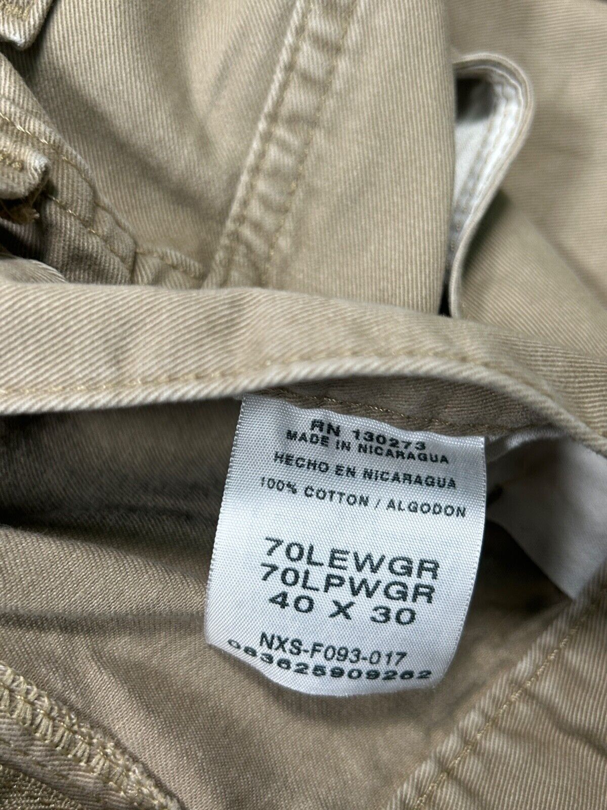 Wrangler Cargo Khaki Relaxed Fit Pants Size 40W Beige