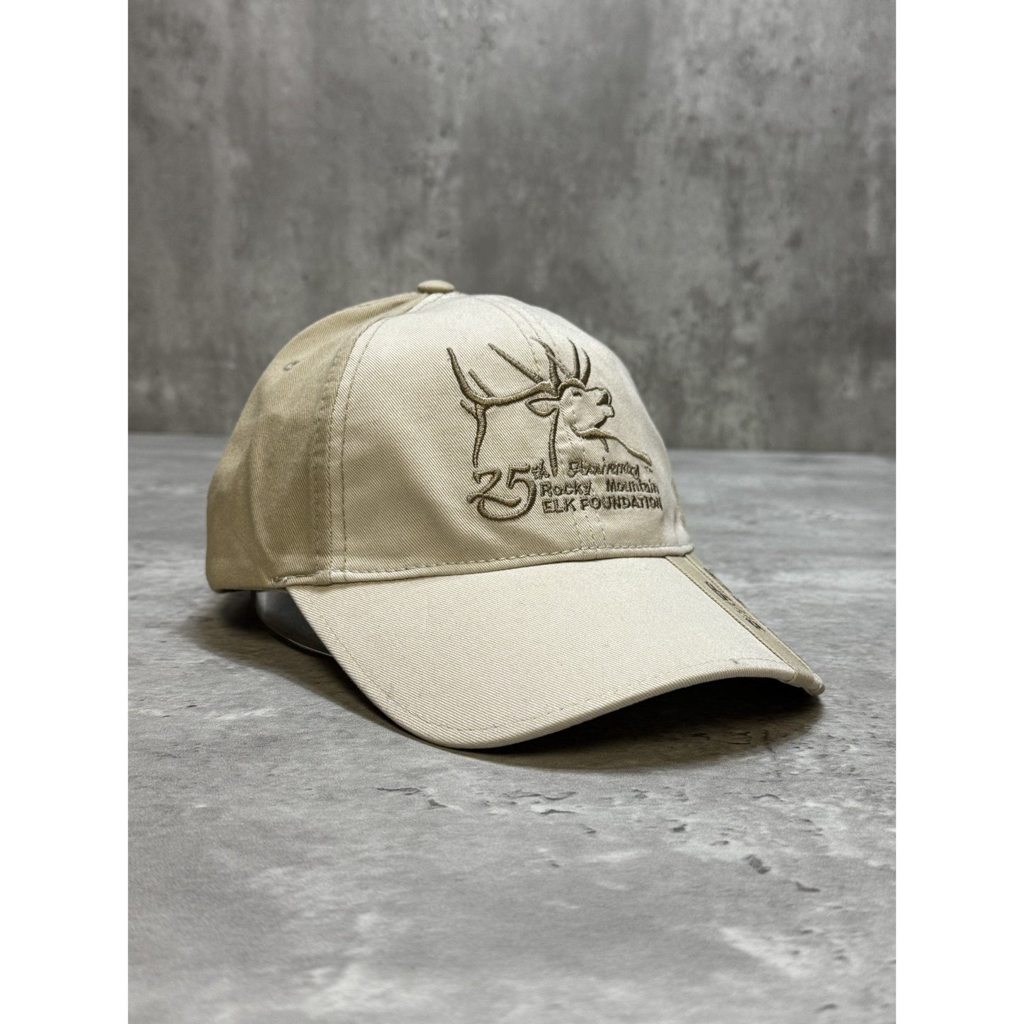 Vintage Rocky Mountain Elk Foundation Embroidered Spellout Strapback Hat OSFA