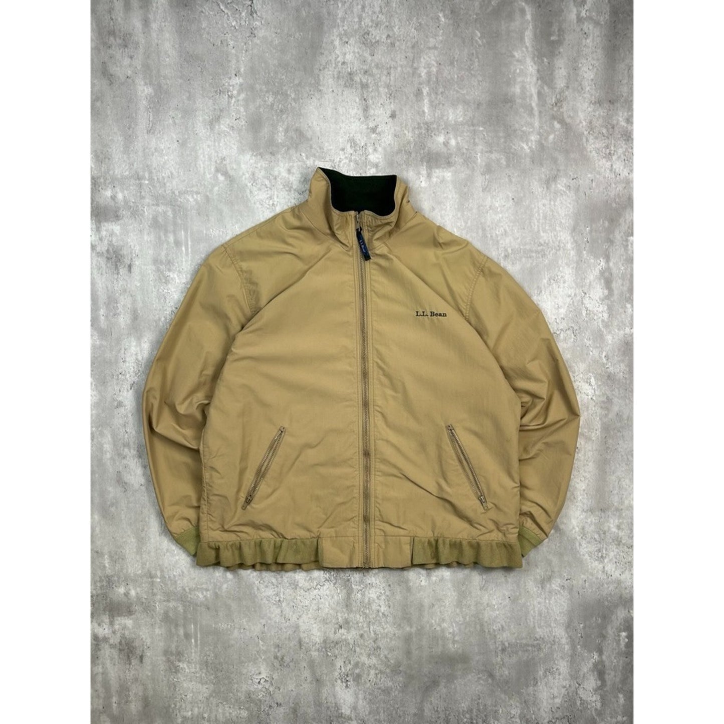 Vintage 80s/90s L.L. Bean Fleece Lined Full Zip Bomber Jacket Size 2XL