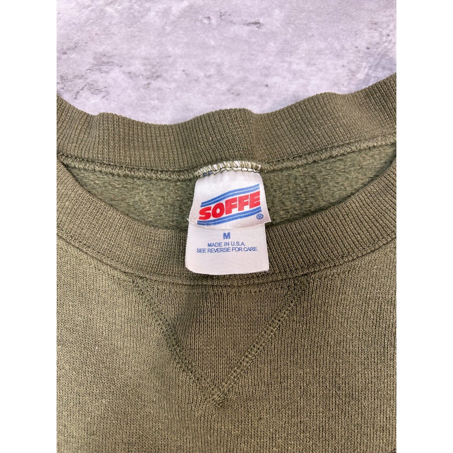 Vintage 90s USMC Military Crest Graphic Sweatshirt Size Medium Green