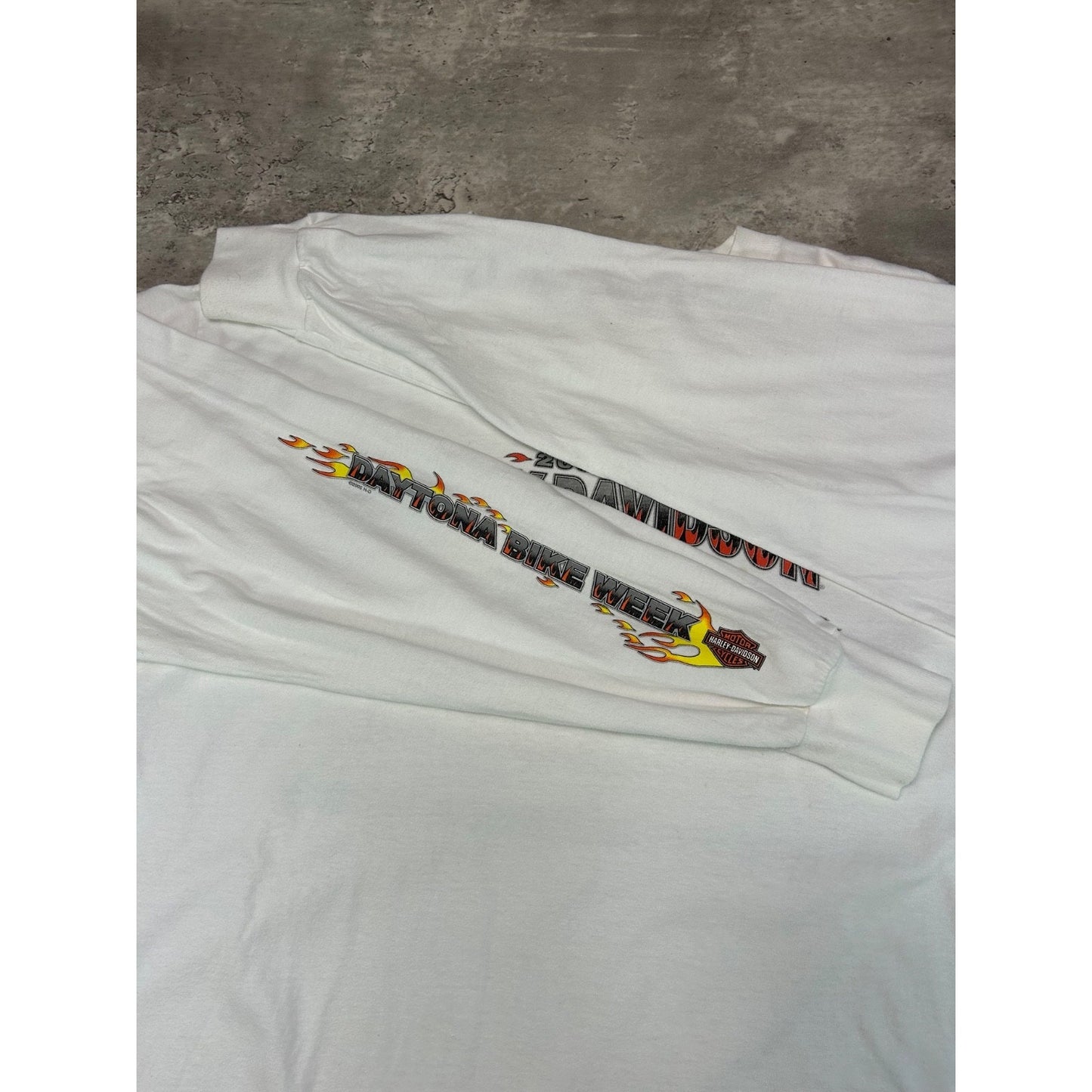 Vintage Harley Davidson Classic Logo Flame Graphic Long Sleeve T-Shirt Size XL