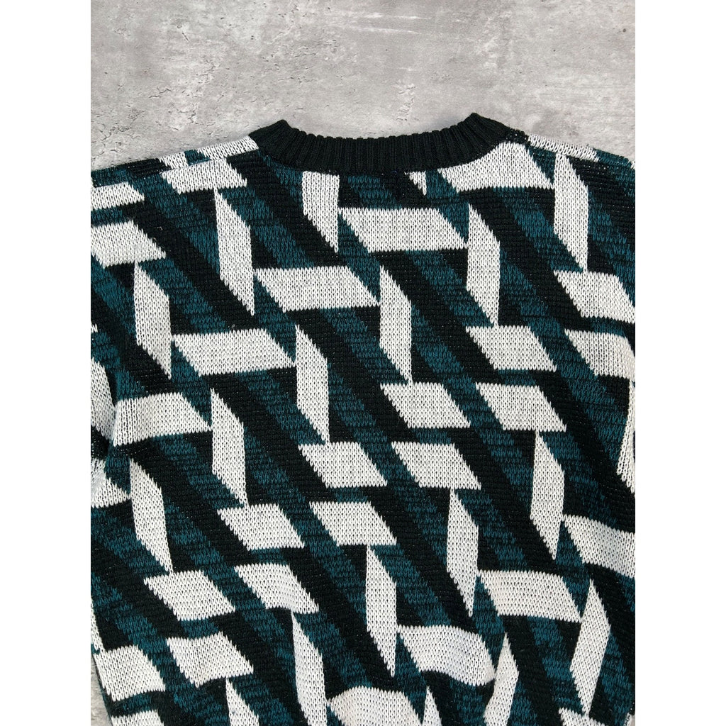 Vintage 80s/90s Abstract Geometric Print Knit Sweater Size Medium