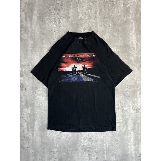 Vintage Harley Davidson American Made Freedom Machine Graphic T-Shirt Size Large