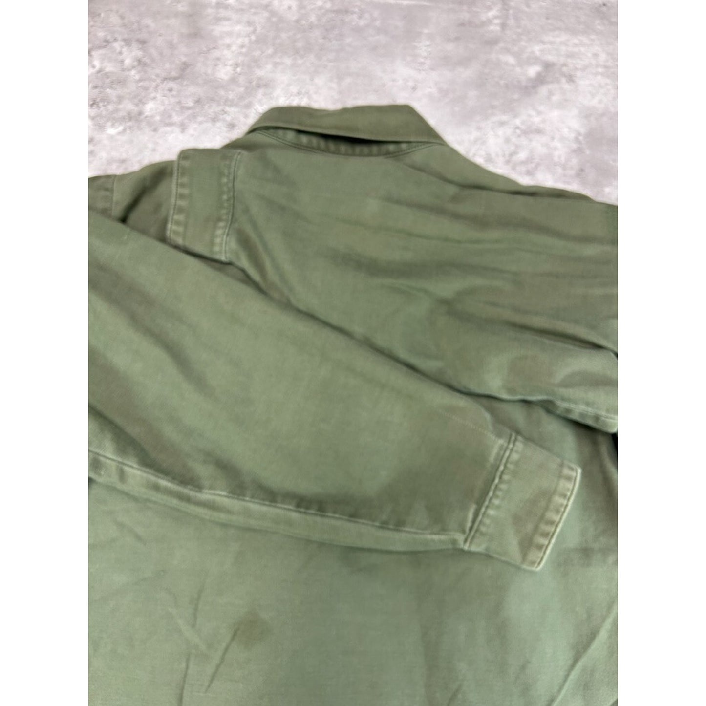 Vintage 1960s/1970s US Army OG 107 Military Long Sleeve Button Up Shirt Sz XL