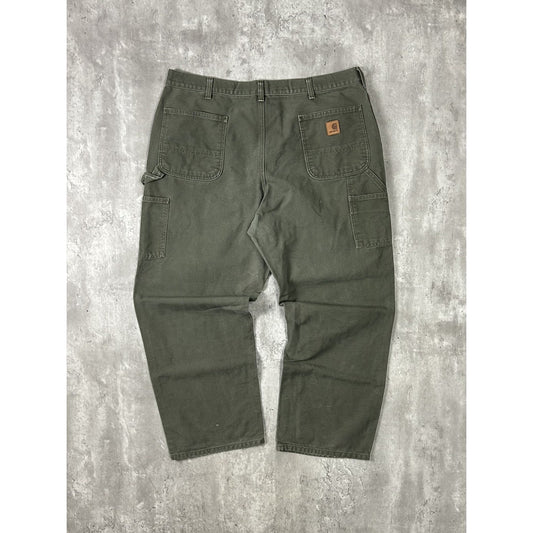 Vintage Carhartt Canvas Workwear Carpenter Pants Size 40 Green