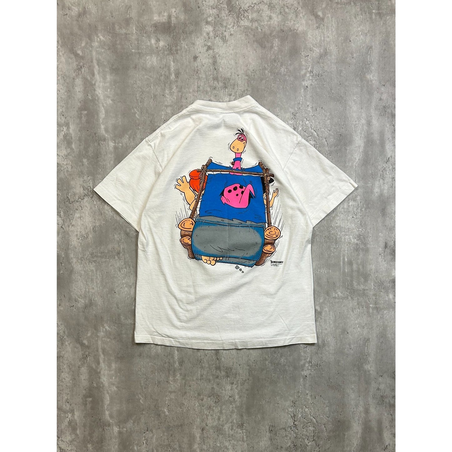 Vintage 1991 The Flintstones Cartoon Tv Show Promo Graphic T-Shirt Size Large