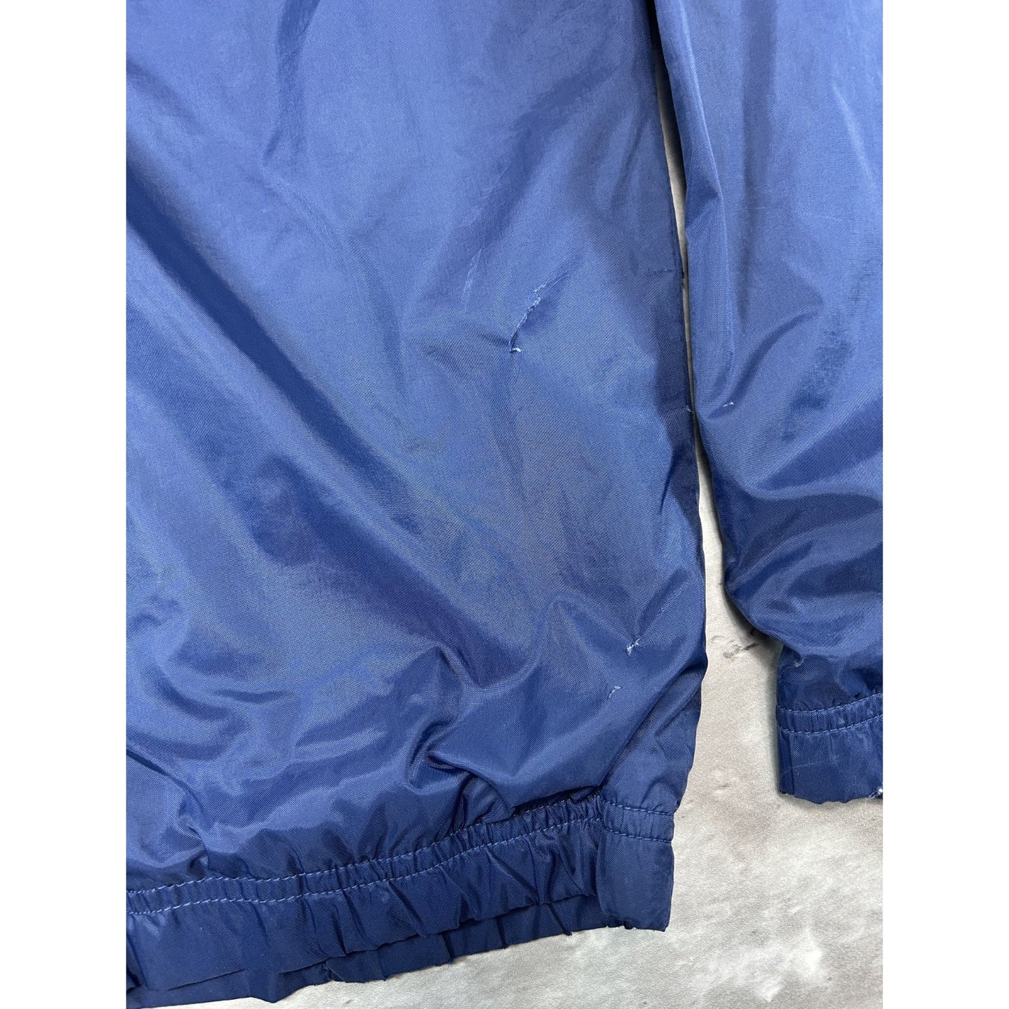 Vintage 90s Nike Embroidered Swoosh Nylon Track Pants Size XL Navy Blue