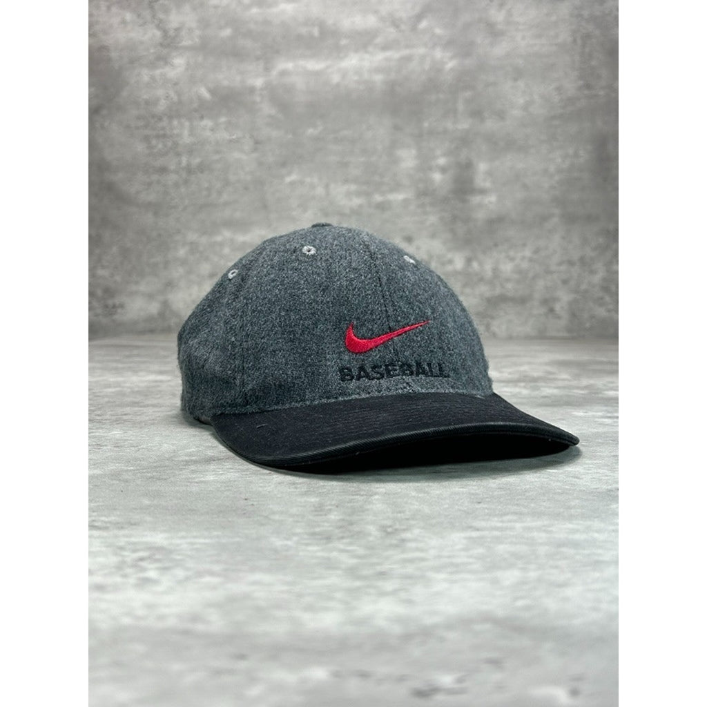 Vintage 90s Nike Baseball Embroidered Swoosh Spellout Snapback Hat OSFA