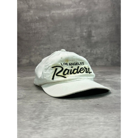 Vintage 90s Los Angeles Raiders NFL Sports Specialties Script Snapback Hat OSFA