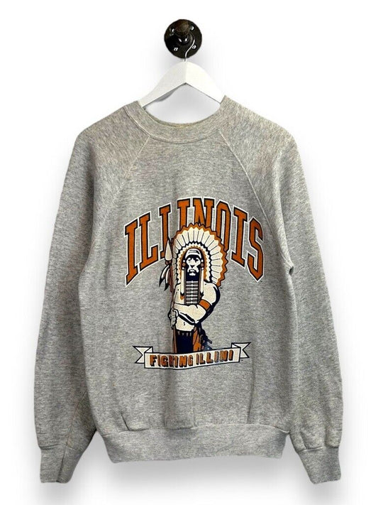 Vintage 80s/90s Illinois Fighting Illini NCAA Graphic Sweatshirt Size Large