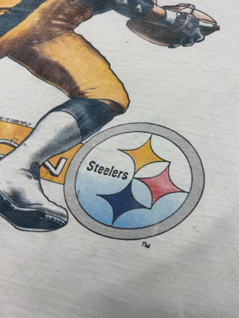 Vintage 1996 Rod Woodson #26 Steelers NFL Player Graphic T-Shirt Size Large 90s