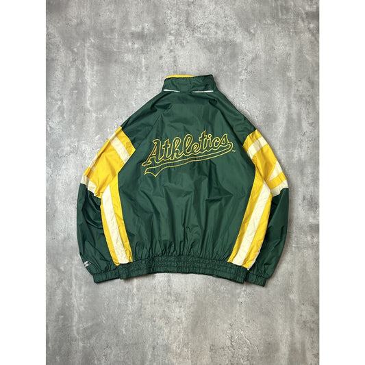 Vintage 90s Oakland Athletics MLB Embroidered Starter Windbreaker Jacket Large