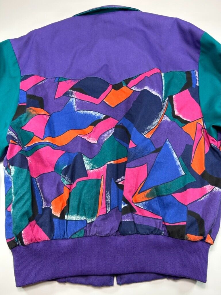 Vintage 80s/90s/ Crippled Creek Abstract Print Full Zip Bomber Jacket Size Small