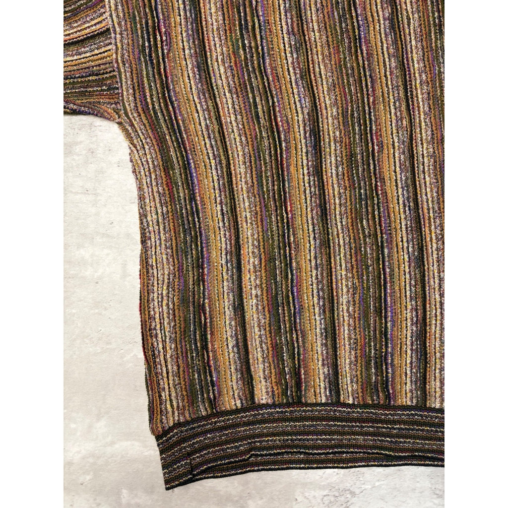 Vintage 90s Tundra 3D Knit Earth Tone Pullover Ribbed Sweater Size Large