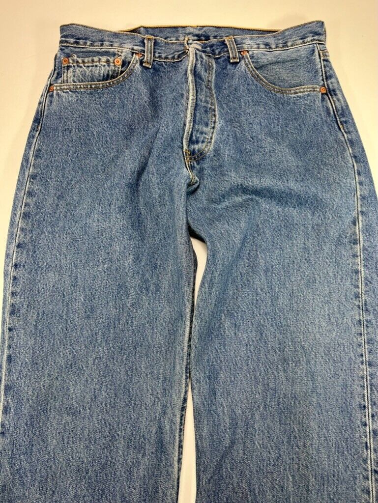 Vintage 90s Levi's 501 XX Button Fly Dark Wash Denim Pants Size 34