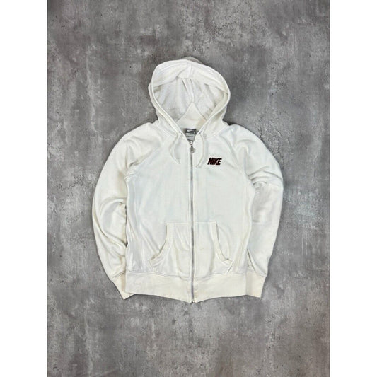 Vintage Womens Nike Embroidered Spell Out Full Zip Hooded Sweatshirt Size Small