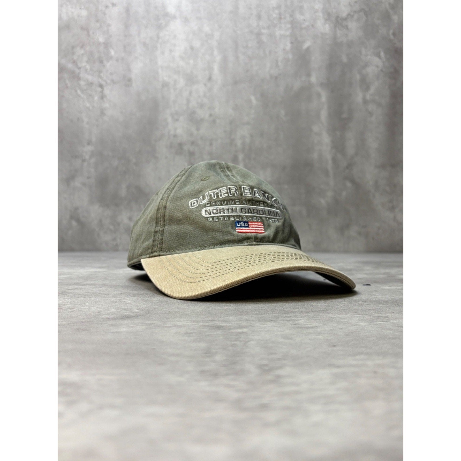 Vintage Outer Bands North Carolina Embroidered Two Tone Strapback Hat OSFA