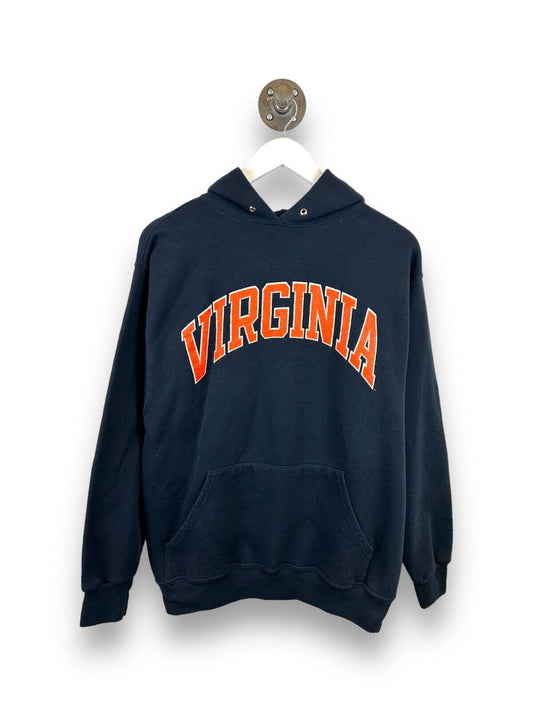 Vintage 90s Virginia Cavaliers Arc Spell Out NCAA Hooded Sweatshirt Size Medium