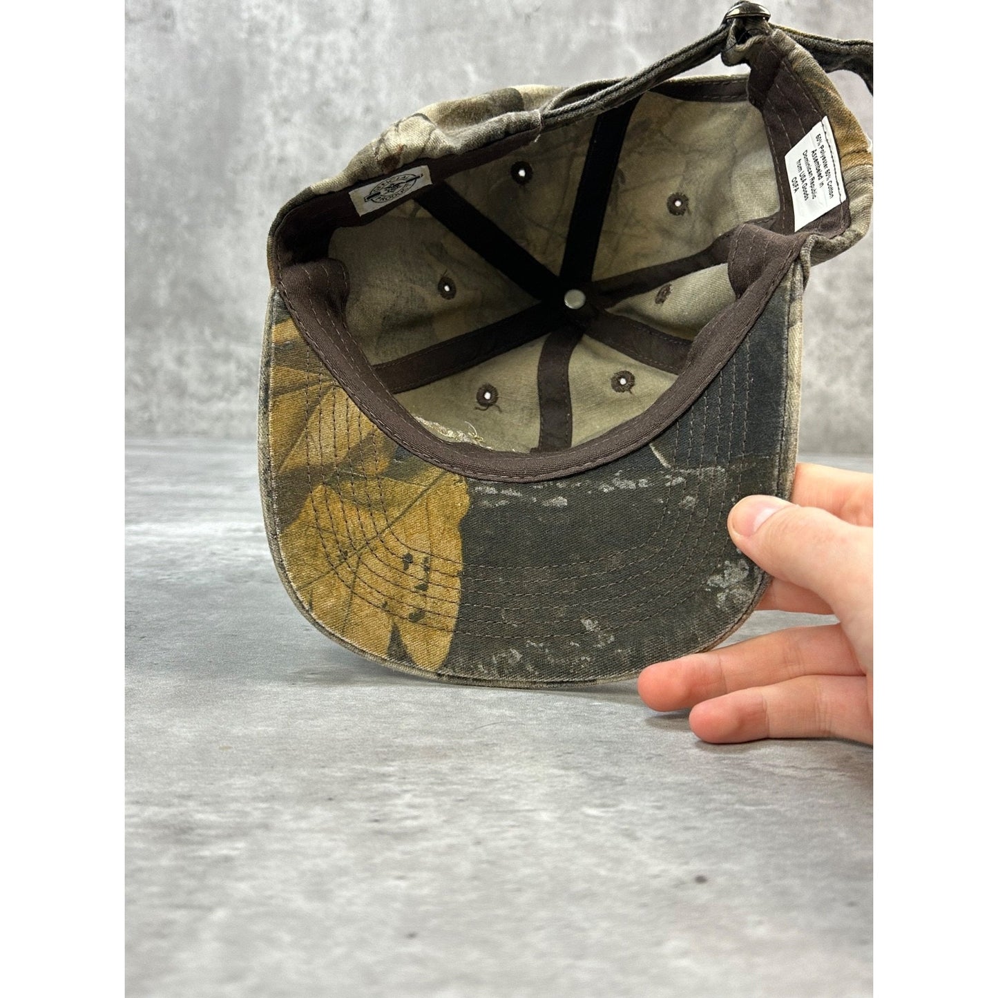 Vintage Budweiser Embroidered Spellout Tree Camo Hunting Strapback Hat OSFA