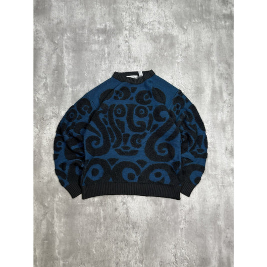 Vintage 90s Saturdays Abstract 3D Print Knit Sweater Size Large