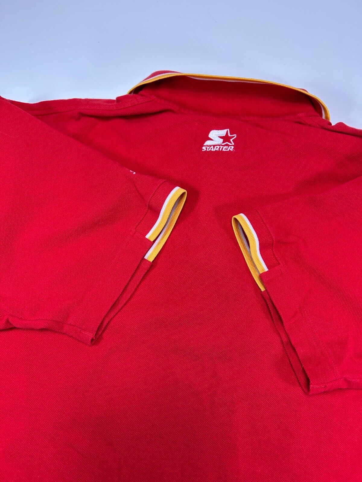 Vintage 90s Kansas City Chiefs NFL Starter Polo Button Up Shirt Size Large Red