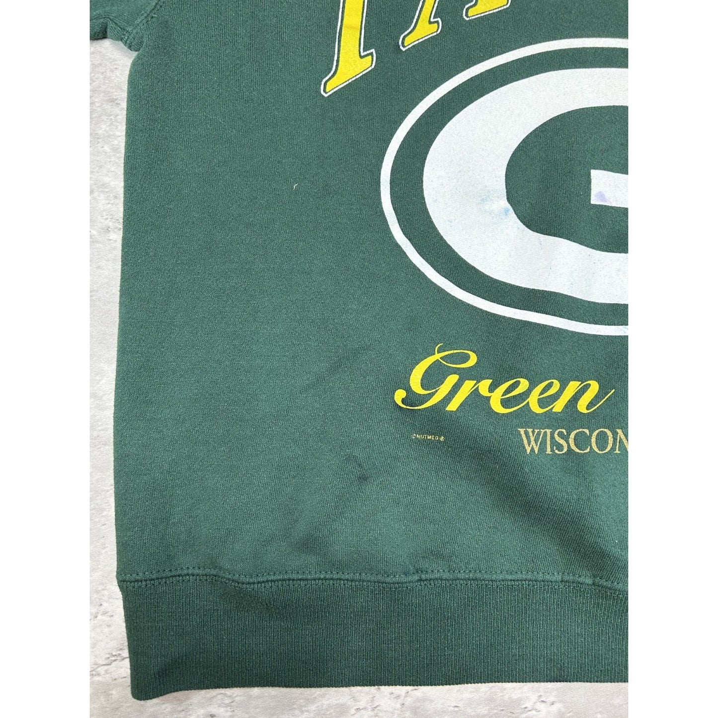 Vintage 1996 Green Bay Packers NFL Big Graphic Football Sweatshirt Size Large
