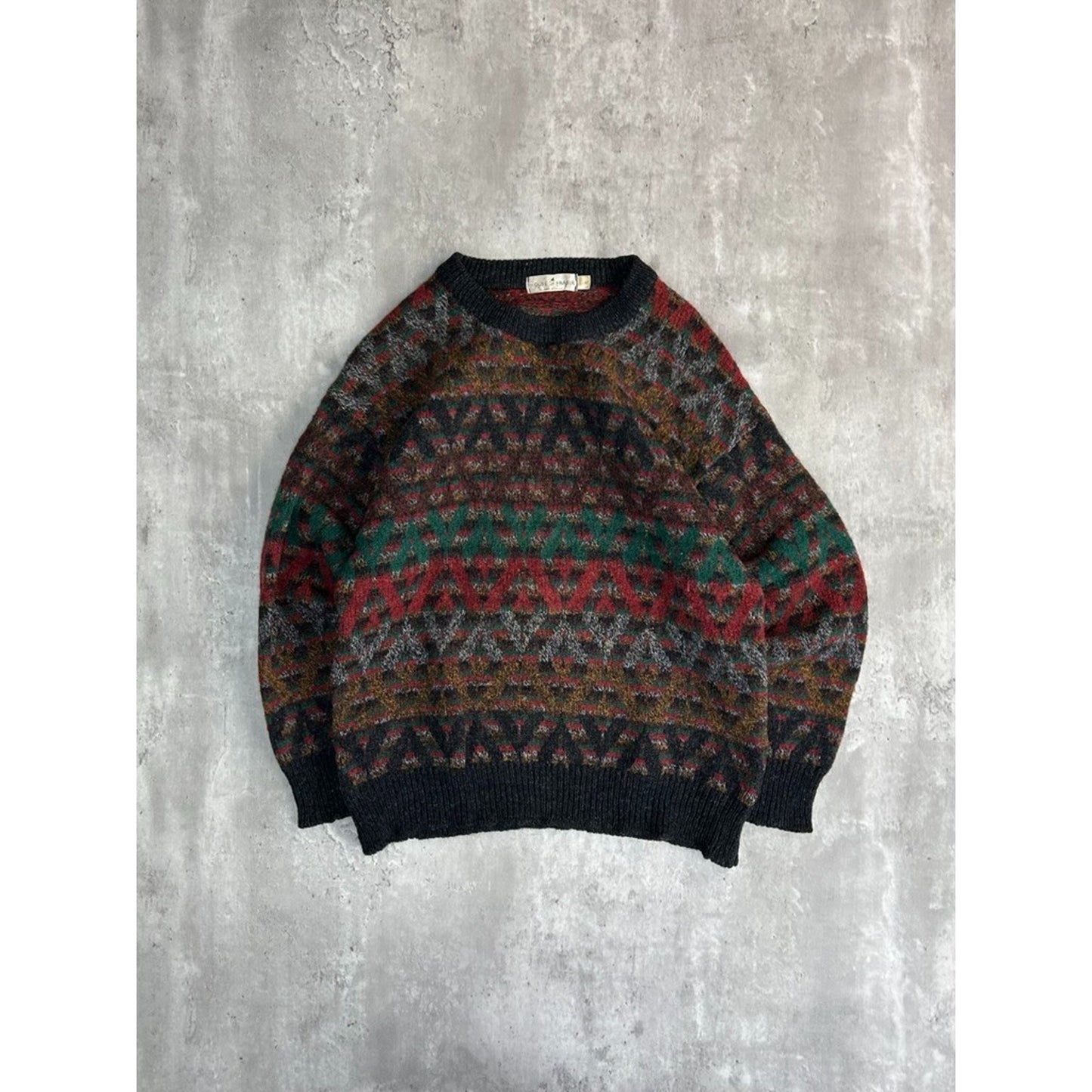 Vintage 90s House Of Fraser Abstract Striped Ribbed Knit Sweater Size Small