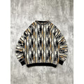 Vintage Bachrach Textured Geometric Pattern Knit Sweater Size XL