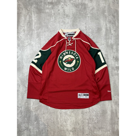 Eric Staahl #12 Minnesoa Wild Embroidered Patch Reebok Hockey Jersey Size Medium