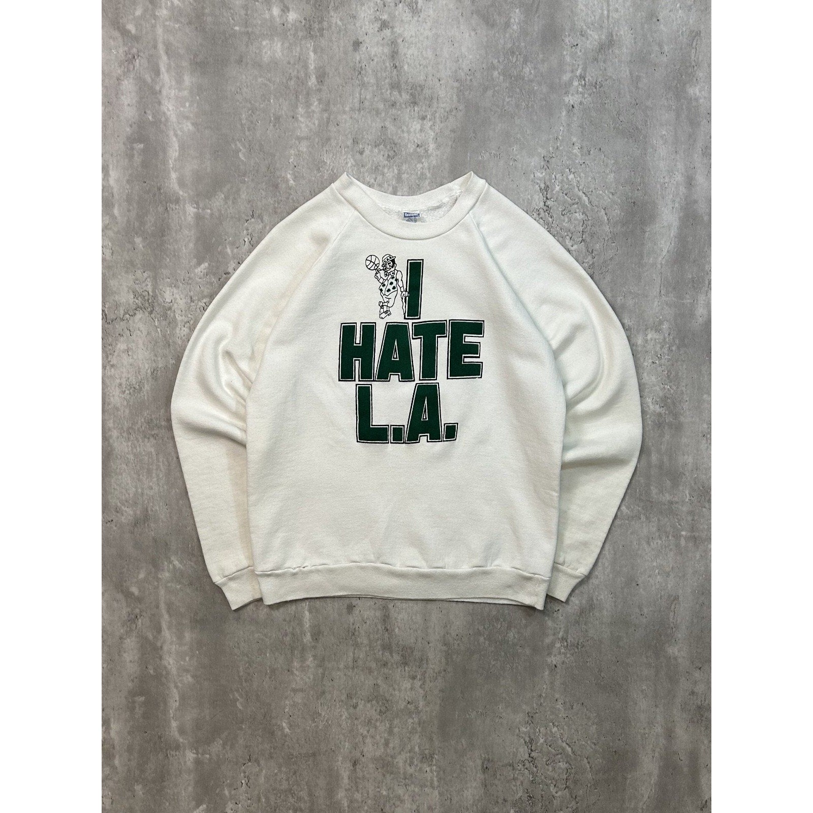 Vintage 80s/90s Boston Celtics NBA I Hate LA Basketball Sweatshirt Size Large