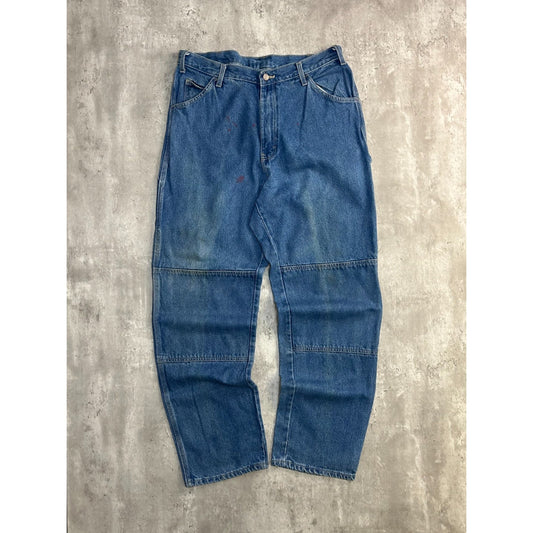 Vintage Dickies Dark Wash Denim Workwear Carpenter Pants Size 34