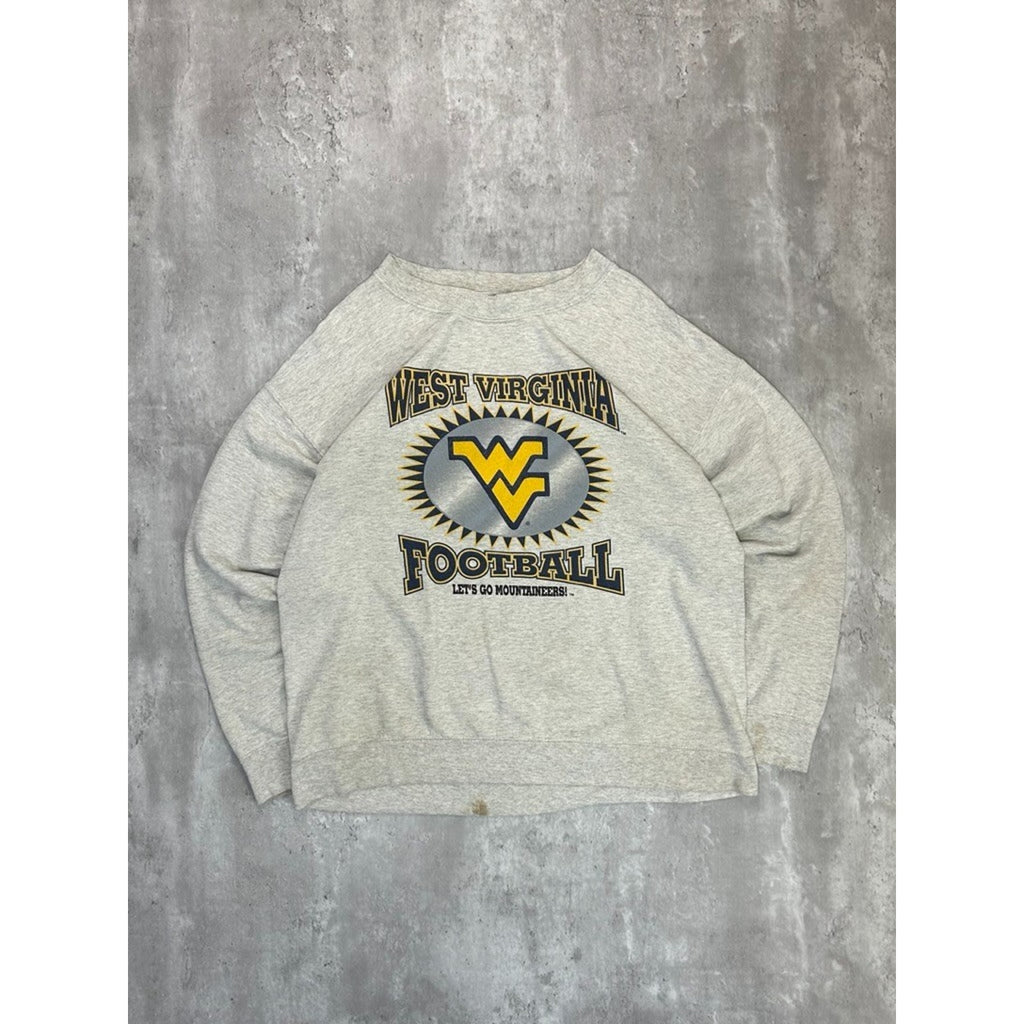 Vintage 90s West Virginia Mountaineers NCAA Football Graphic Sweatshirt Sz Large