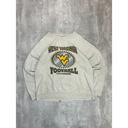 Vintage 90s West Virginia Mountaineers NCAA Football Graphic Sweatshirt Sz Large