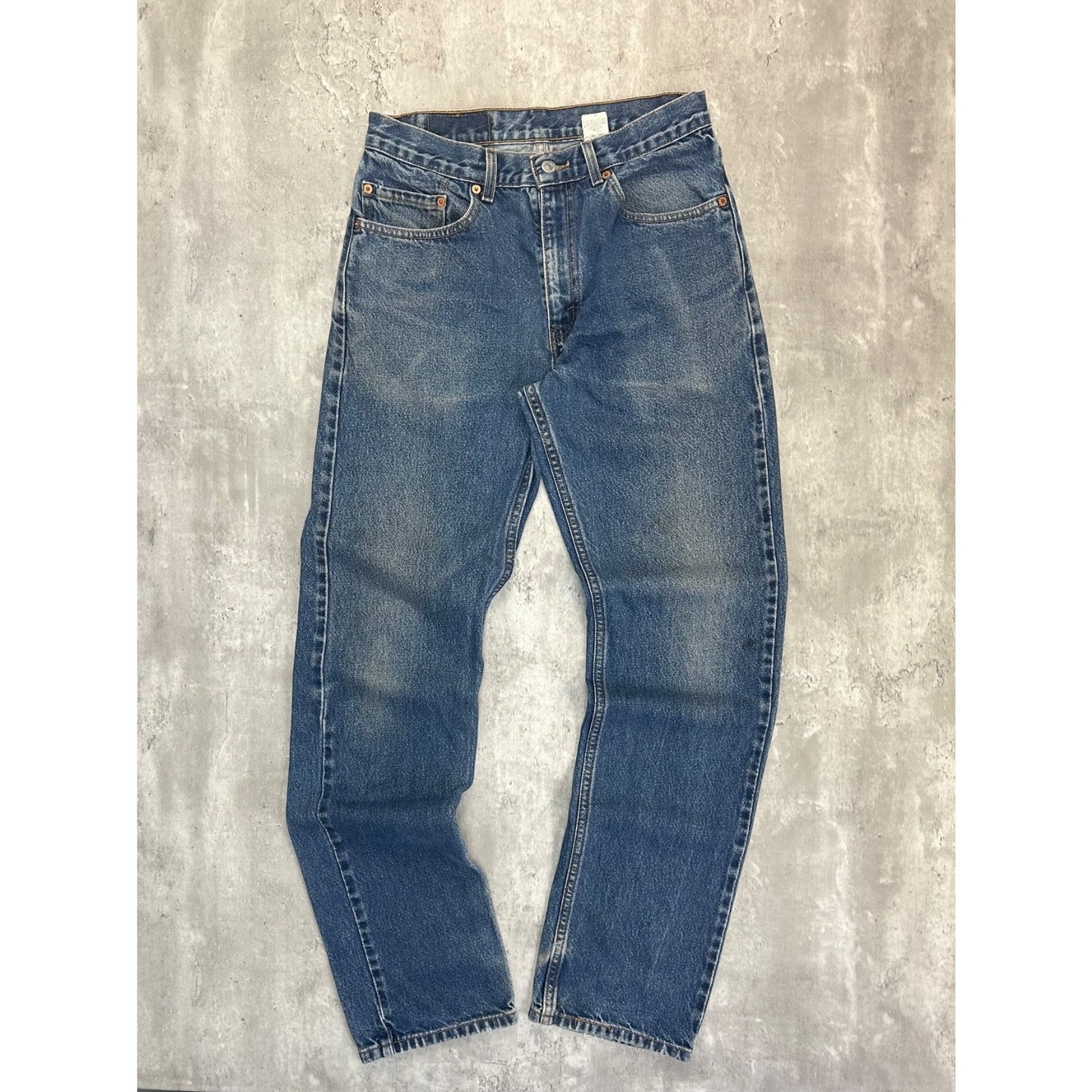 Vintage 90s Levis 505 Regular Fit Red Tab Dark Wash Denim Pants Size 30