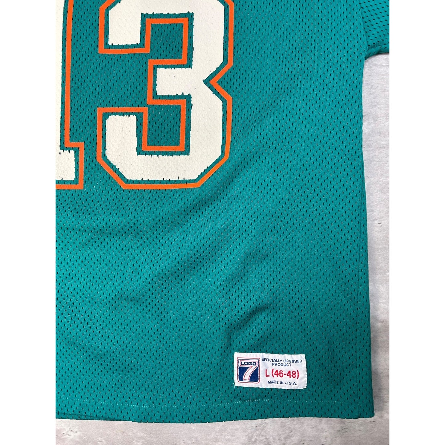Vintage 90s Dan Marino #13 Miami Dolphins NFL Logo 7 Jersey Size Large