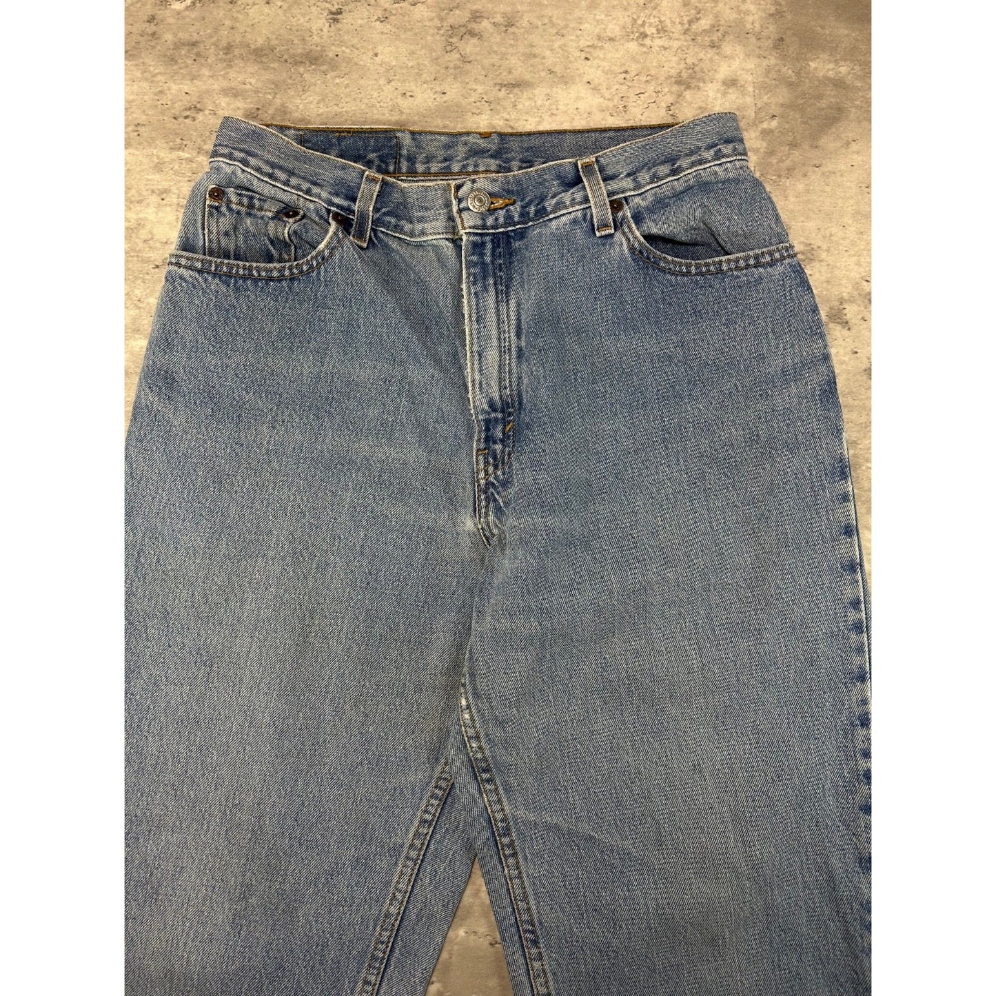 Vintage 90s Women's Levis 550 Red Tab Light Wash Denim Pants Size 30 Blue
